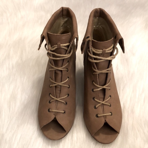 Rampage Open Toe, Lace Up Ankle Booties - Picture 3 of 9